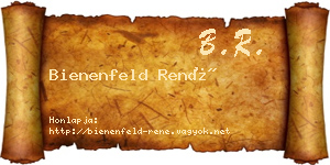 Bienenfeld René névjegykártya